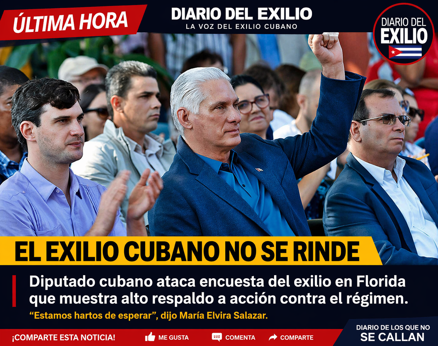 ÚLTIMA HORA | El régimen reacciona al pulso del exilio en Florida